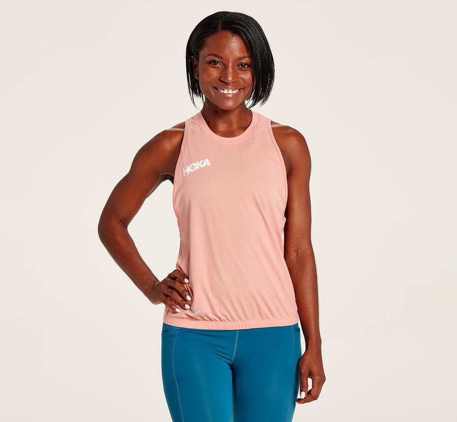 Haut Hoka One One Performance Utility Tank Femme - Rose - XSL-269438